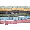 Perles de lave multicolor, lave volcanique, cube, couleurs mélangées, 10~11x10~11x10~11mm Environ 3mm Environ 15.5 pouce  Vendu par lot