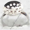 Brass Sieve Ring Base, platinum color plated, hollow 