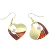 Iron Drop Earring, brass earring hook, Heart, plated, enamel & with rhinestone Approx 1.8 Inch 