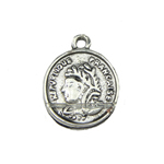 Zinc Alloy Tag Charm, Coin, plated nickel, lead & cadmium free Approx 1mm 