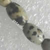 Dalmatinische Perlen, Dalmatiner, oval, 6x9mm, ca. 44PCs/Strang, verkauft von Strang