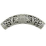Zinc Alloy Tube Beads, plated, with flower pattern Approx 6mm 
