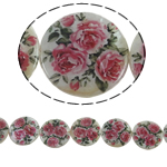 Fancy Printing Shell Beads, Coin & double-sided Approx 1mm Approx 15 Inch 