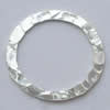 純銀製指輪リング, 92.5％純度シルバー, ドーナツ型, メッキ, 槌打ちの表面, 無色, 売り手 パソコン