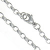 Cadena del collar de acero inoxidable, cadena Rolo, color original, 4x4x1.2mm, longitud:aproximado 18 Inch, Vendido por Sarta