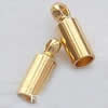Brass End Cap, Tube, plated Approx 2.5mm 