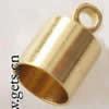Brass End Cap, Tube, plated Approx 3.5mm 