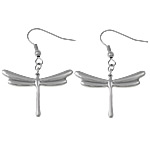 Stainless Steel Drop Earring, Dragonfly, original color, 42mm Approx 1.7 Inch 