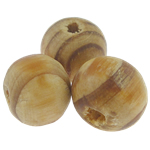 Dyed Wood Beads, Round, stripe, 10mm 