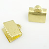 Brass Ribbon Crimp End, Rectangle, plated Approx 1.5mm 