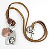 Cowhide Jewelry Necklace, with Zinc Alloy  4mm Approx 23.5 Inch 