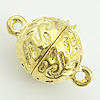 Zinc Alloy Magnetic Clasp, single-strand, gold, 12mm Approx 1mm 