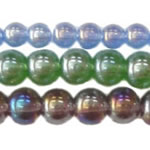 Round Crystal Beads, AB color plated, smooth 10mm Inch 