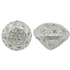 Cubic Zirconia Sterling Silver Beads, 925 Sterling Silver, Diamond Shape, plated, with cubic zirconia 