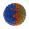 Rhinestone Clay Pave Beads, Round & with Mideast rhinestone, multi-colored 