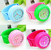 Slap Watch, Zinc Alloy, with Glass & Silicone, platinum color plated, for children 42mm, 21mm, 23mm Approx 10 Inch 