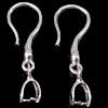 Sterling Silver Earring Drop Component, 925 Sterling Silver, plated 0.7mm 