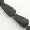 Natural Lava Beads, Teardrop Approx 0.8mm .5 Inch 