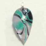 Handmade Lampwork Pendant, Leaf, more colors for choice, 23x50x5mm, Hole:Approx 3MM, Sold by PC