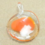 Handmade Lampwork Pendant, Flat round, more colors for choice, 18x25x7mm, Hole:Approx 3MM, Sold by PC
