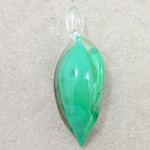 Handmade Lampwork Pendant, Teardrop, more colors for choice, 10x25mm, Hole:Approx 3MM, Sold by PC