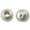 純銀製ダイヤモンド カット ビーズ, 92.5％純度シルバー, ドラム形, メッキ, 無色 穴:約 1mm, 売り手 パソコン