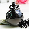 Watch Necklace, Zinc Alloy, with Glass, Round, plumbum black color plated, twist oval chain, 25mm Approx 31 Inch 