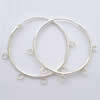 Sterling Silver Hoop Earring Component, 925 Sterling Silver, sterling silver hoop earring, Donut, plated Approx 1.8mm 