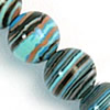 Synthetische Türkis Perlen, rund, imitierter Malachit, farbenfroh, 8.5mm, Bohrung:ca. 1.5mm, Länge:15 ZollInch, ca. 46PCs/Strang, verkauft von Strang