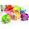 Slap Watch, Zinc Alloy, with Glass & Silicone, platinum color plated, for children, mixed colors 23mm Approx 9 Inch, 100/Lot 
