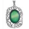 Agate Brass Pendants, with Green Agate, Oval, with rhinestone Approx 