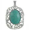Synthetic Turquoise Pendants, Brass, with turquoise, Rectangle, with rhinestone, green, nickel, lead & cadmium free Approx 