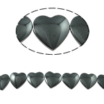 Magnetic Hematite Beads, Heart Grade A .5 Inch 