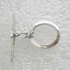 Sterling Silver Toggle Clasp, 925 Sterling Silver, Donut, single-strand 