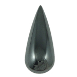 Hämatit Cabochons, Non- magnetische Hämatit, Tropfen, schwarz, Grade A, 6.5x18x3mm, verkauft von PC