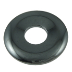 Las Perlas De Hematites Sin Magnético, Hematita no magnética, Donut, Negro, Grado A, 40x5.5mm, agujero:aproximado 14mm, Vendido por UD