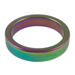 Non Magnetic Hematite Finger Ring, Donut rainbow colors, Grade A, US Ring 