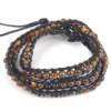 Wrap Bracelets, Cowhide, with Tiger Eye, zinc alloy clasp, platinum color plated , 4mm, 7mm Approx 20-22 Inch 