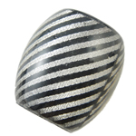 Resin Acrylic Beads, Drum, large hole & stripe Approx 9.5mm 