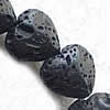 Natürliche Lava Perlen, Herz, 12x12mm, Bohrung:ca. 0.8mm, Länge:16 ZollInch, 22PCs/Strang, verkauft von Strang