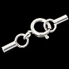 Sterling Silver Spring Ring Clasp, 925 Sterling Silver, plated, with end cap 17mm, 5mm 