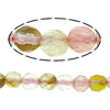 Wassermelone Perle, rund, facettierte, approx 4-4.5mm, Bohrung:ca. 0.5mm, Länge:ca. 15 ZollInch, ca. 97PCs/Strang, verkauft von Strang