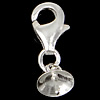 Sterling Silver Peg Bail, 925 Sterling Silver, plated, with lobster clasp 15mm  