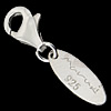 Sterling Silver Tag, 925 Sterling Silver, Oval, with lobster clasp 23mm  