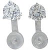 Sterling Silver Earring Drop Component, 925 Sterling Silver, Flat Round, plated, with cubic zirconia 0.7mm, 5.5mm 