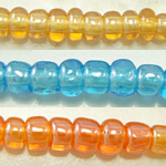 Transparent Lustered Glass seed Beads, Slightly Round, translucent Approx 1mm 