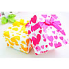 Cardboard Watch Box, Rectangle, with heart pattern & with ribbon bowknot decoration 