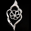 Sterling Silver Peg Bail, 925 Sterling Silver, Flower, plated, with cubic zirconia 0.7mm Approx 
