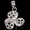 Sterling Silver Peg Bail, 925 Sterling Silver, Flower, plated, with cubic zirconia 0.8mm Approx 
