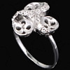 Sterling Silver Ring Mounting, 925 Sterling Silver, plated, with cubic zirconia 0.8mm Approx 17.5mm, US Ring .5 
